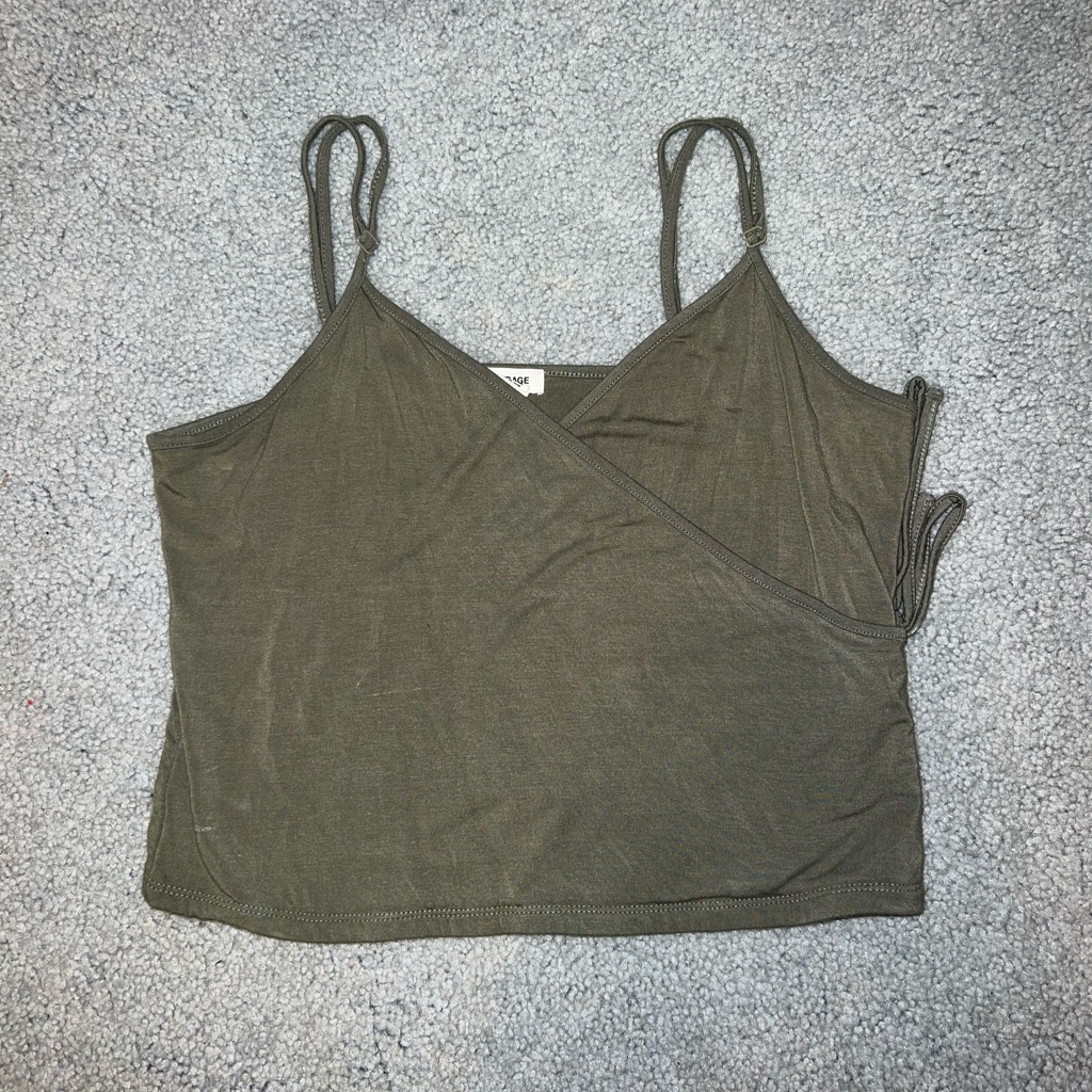 Garage Olive Green Crop Top